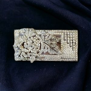 Vintage 1920's Art Deco Paste Silver Tone Rhinestone Brooch